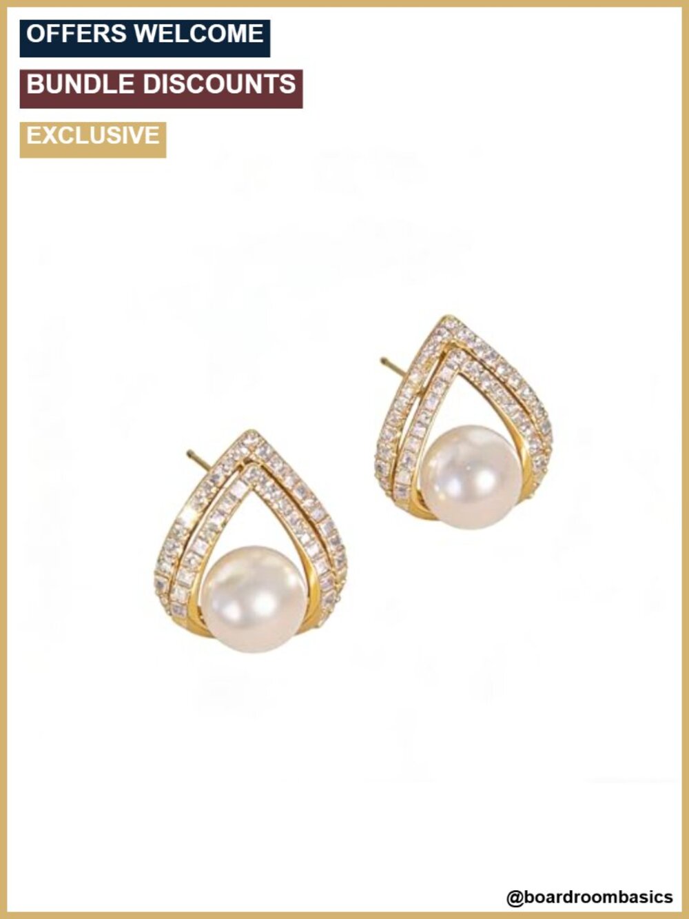 S925 Sterling Silver 18K Gold Plated Pearl Drop Earrings
